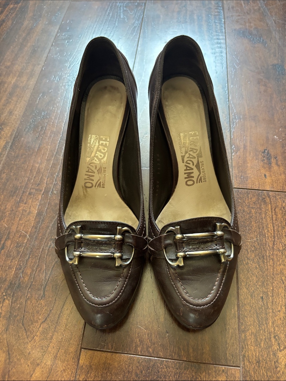 Salvatore Ferragamo Dark Brown Leather Bit Loafers